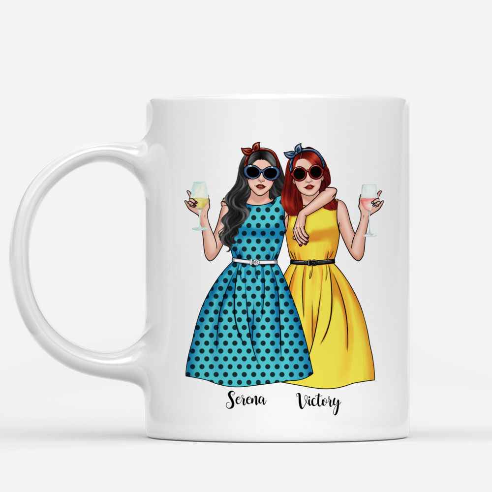 Vintage best friends - Best friends - because if anyone else heard our conversations, we'd end up in the mental hospital - Personalized Mug_1