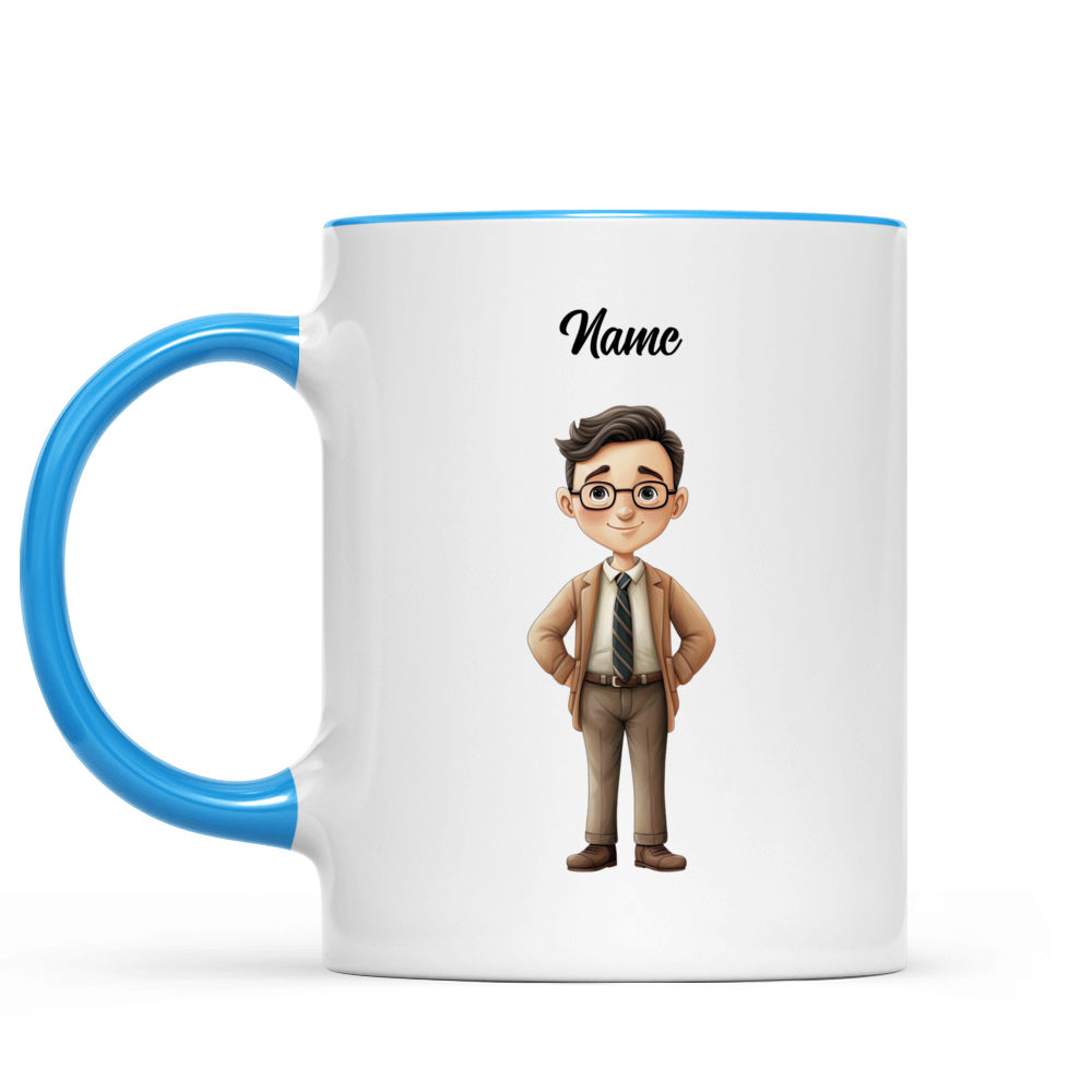 Custom Male Teacher Coffee Mug With Caricature From Photo, Personalized  Cartoon Mug for Men Teacher, Funny Male Teacher Gift Ideas 