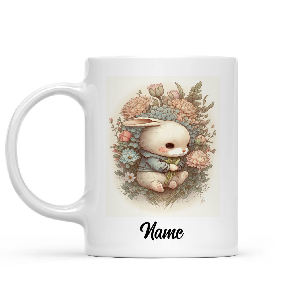 Lovely Floral Rabbit Mug - Lovely Floral Rabbit  - Custom Mug - Gifts For Teacher, Family, Friends, Couple -  Personalized Mug -37979 - Personalized Mug_1