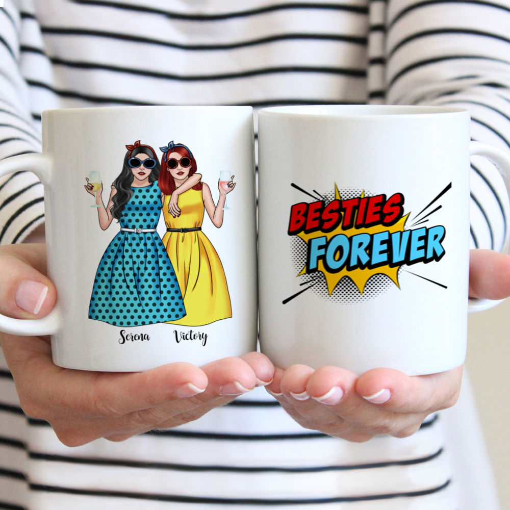 Personalized Mug - Vintage best friends - Besties forever