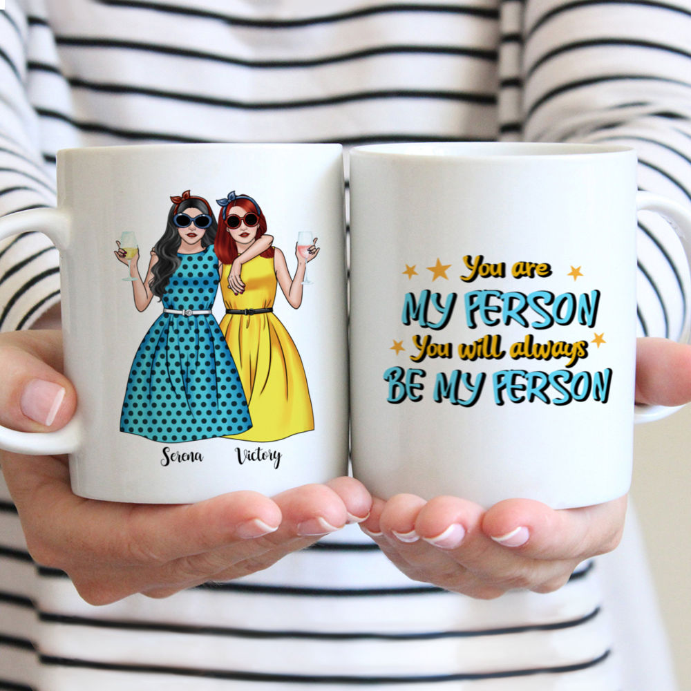 Personalized Mug - Vintage best friends - You are my person, You will always be my person
