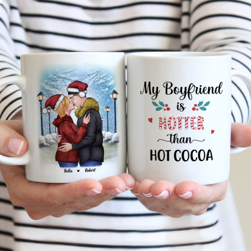 Personalized Mug - Christmas Kissing Couple - My boyfriend is