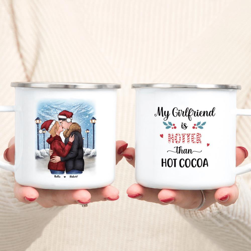 Personalized Mug - Christmas Kissing Couple - My boyfriend is