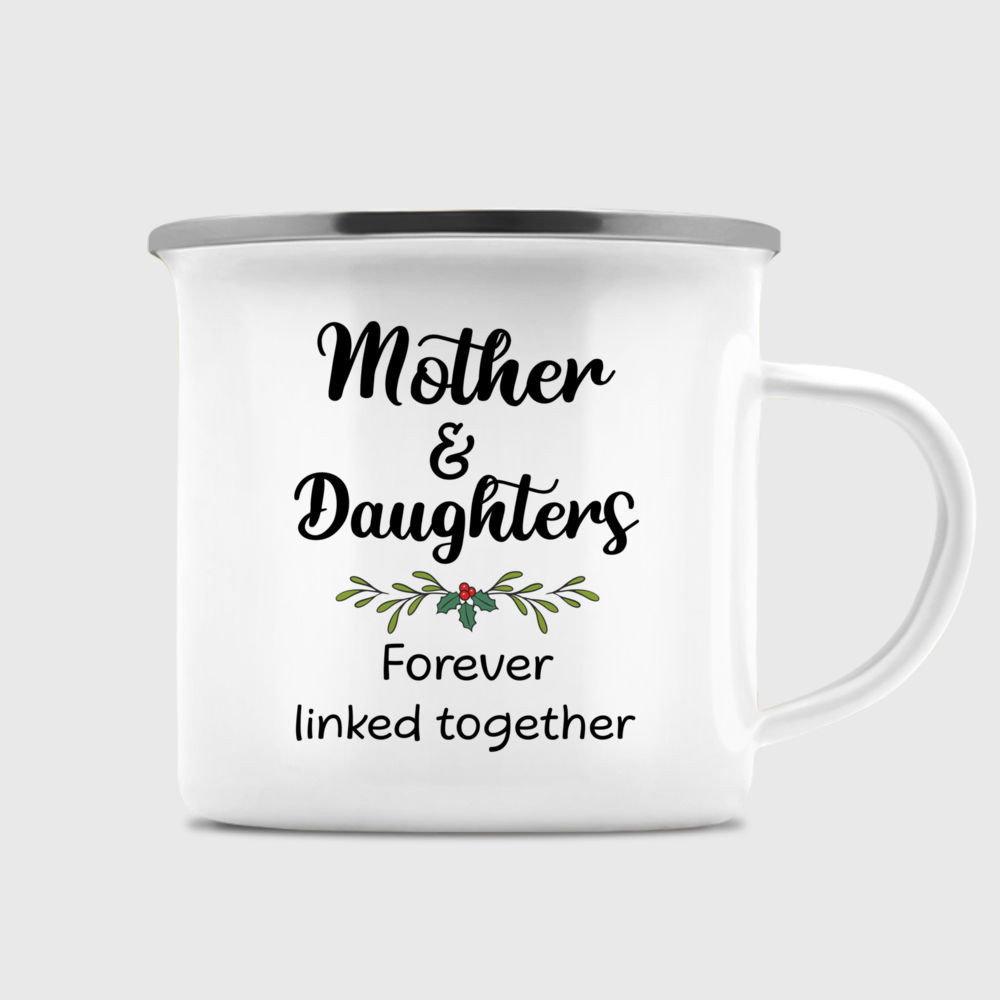 Mother & Daughters Forever Linked Together Mug - Personalized Christmas Gift_2