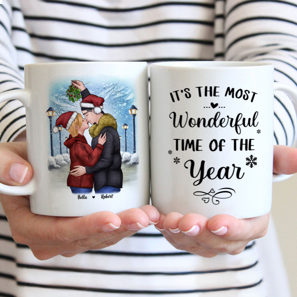Personalized Mug - Christmas Couple - It's the most wonderful time of the year - Couple Gifts, Valentines Gifts