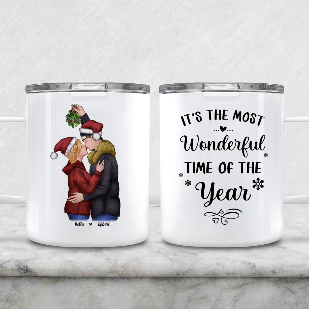 Personalized Mug - Christmas Couple - It's the most wonderful time of the year - Couple Gifts, Valentines Gifts