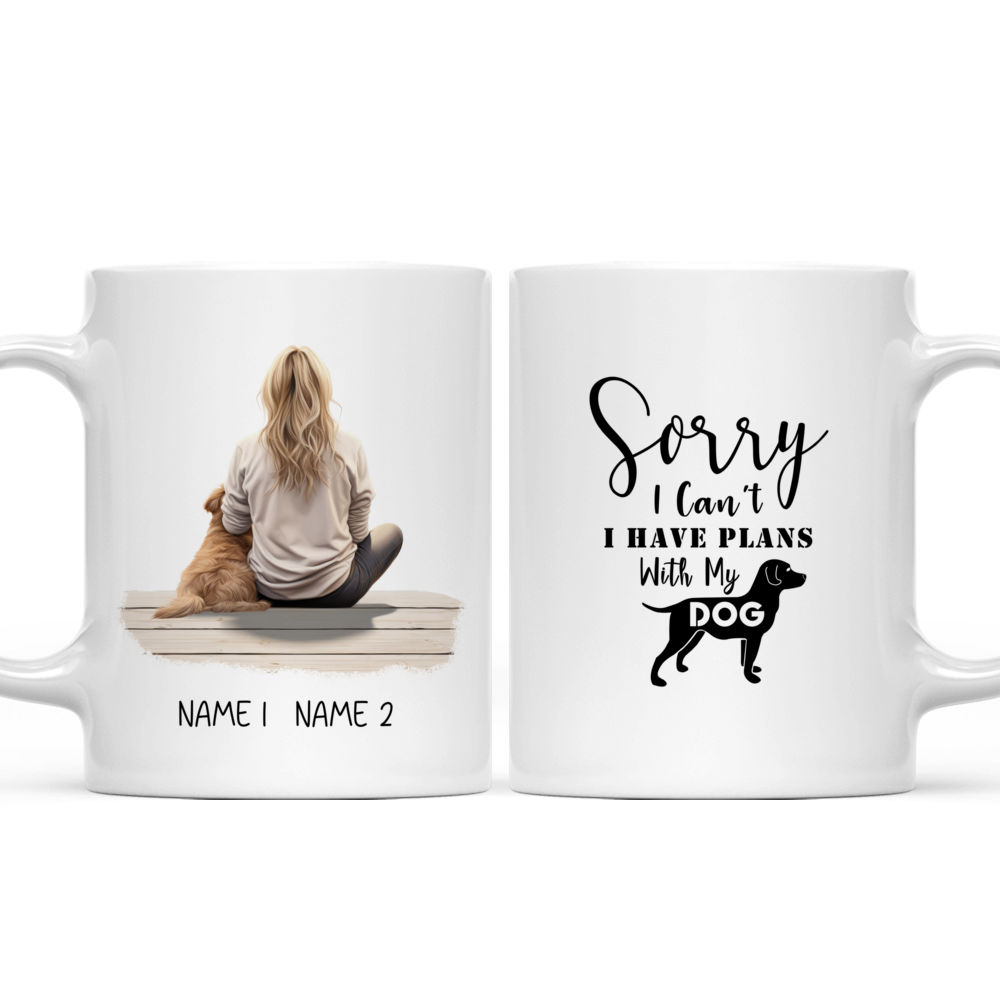 Dog Lover Mug - Custom Mug  - Girl and Dog  Mug, Dog Mom Mug - Gifts For Bestie, Family, Friend, Parents, Sister, Brother, Grandparent -  Personalized Mug - 38363 38369