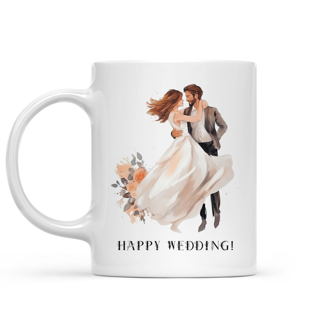 Wedding Mug - Happy Wedding Mug - Custom Mug  - Happy Wedding - Custom Groom and Bride Name - Gifts For Bestie, Family, Friend, Parents, Sister, Brother, Grandparent -  Personalized Mug - 38473 38480_1