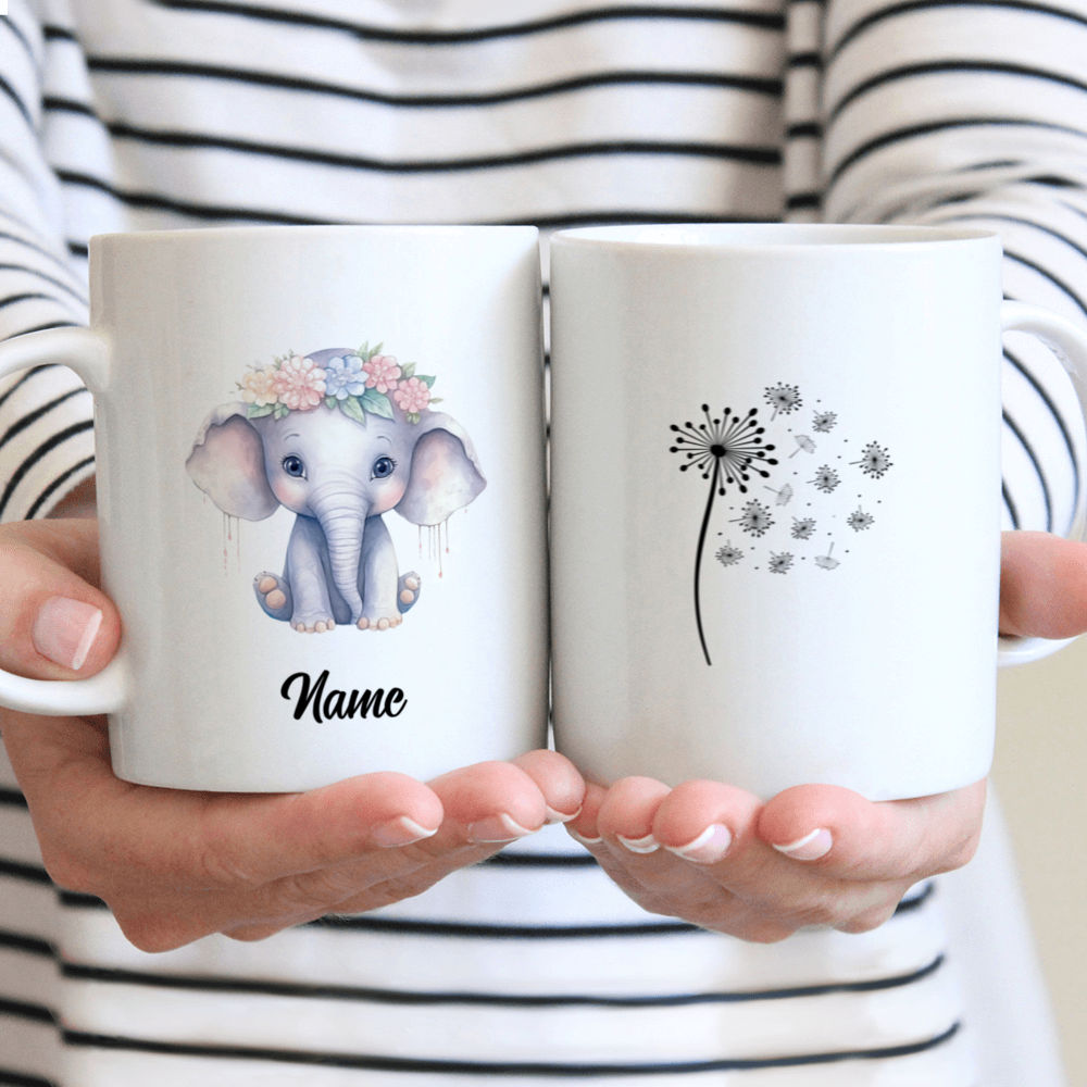 Personalized Mom Edge to Edge Coffee Mug - Elephant Mug - New Mom Mug -  Unifury