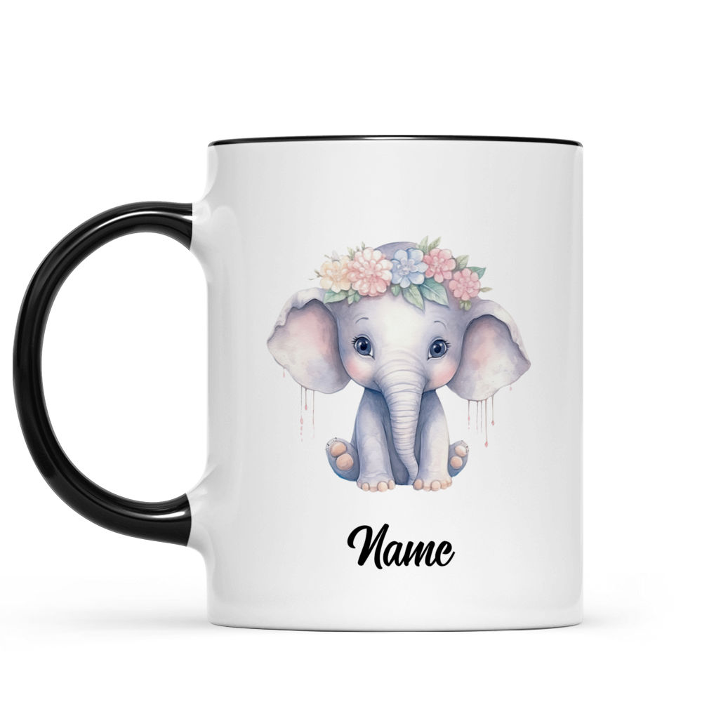 Personalized Mom Edge to Edge Coffee Mug - Elephant Mug - New Mom Mug -  Unifury