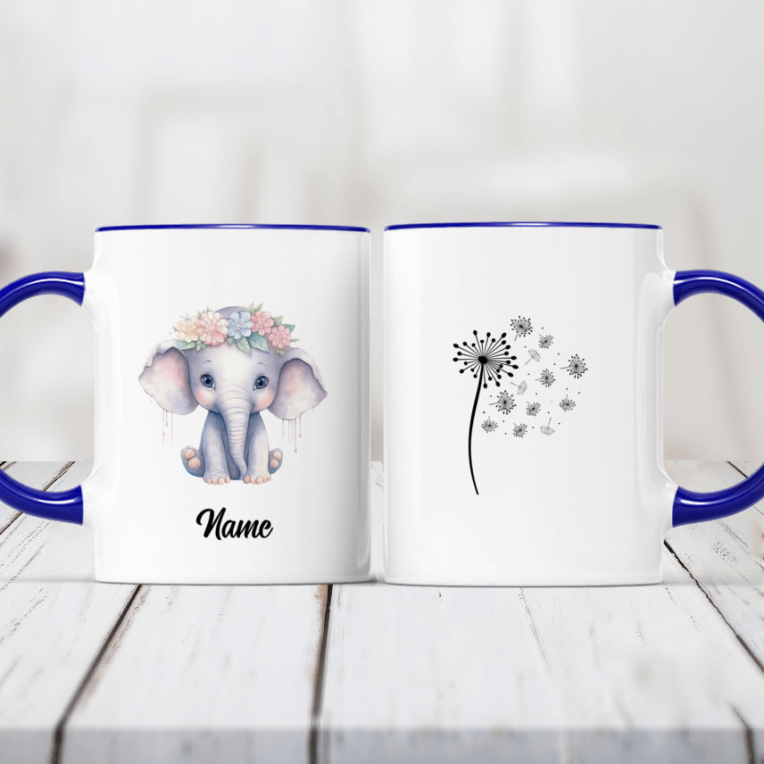 Personalized Mom Edge to Edge Coffee Mug - Elephant Mug - New Mom Mug -  Unifury