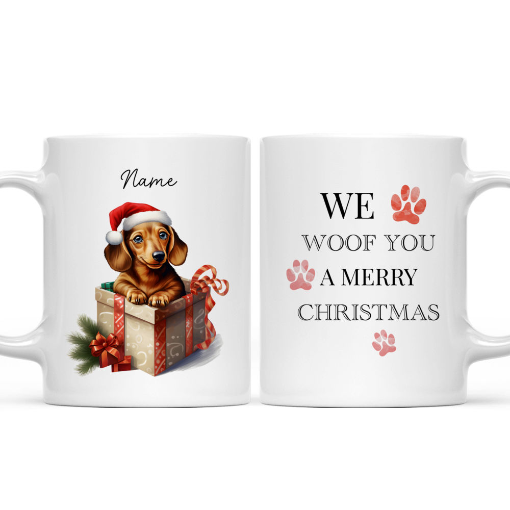 Dachshund Dog – Winter Dog Mug - Custom Mug  - Christmas Dog Mug - Merry Xmas Gifts For Bestie, Family, Friend, Parents, Sister, Brother -  Personalized Mug - 38606 38608
