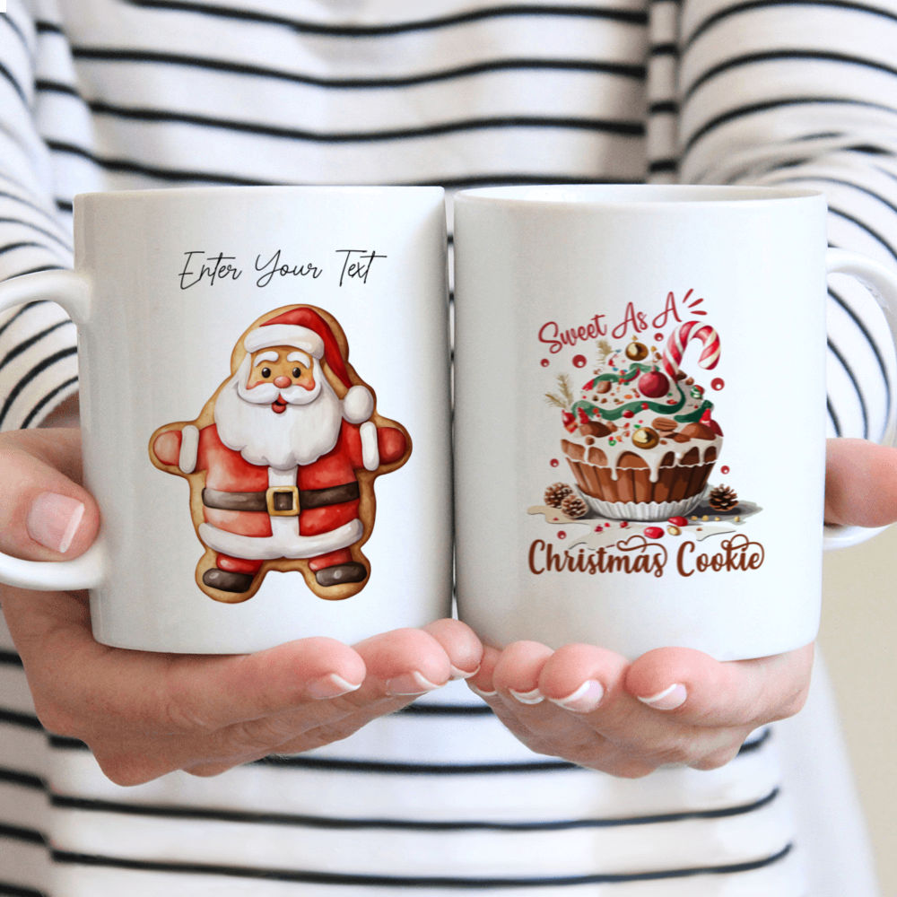 Christmas Mug - Christmas Cookies – Cute Santa Snowman Rudolph Cookies  Mug - Custom Mug  - Xmas Mug - Merry Xmas Gifts For Bestie, Family, Friend, Parents, Sister, Brother -  Personalized Mug - 38609 38610