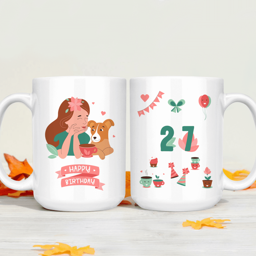 Dog Mug - Dog Lover Mug - Custom Mug - Girl and Dog Mug, Dog Mom Mug -  Gifts For Bestie, Family, Friend, Parents, Sister, Brother, Grandparent -  Personalized Mug - 38363 38369