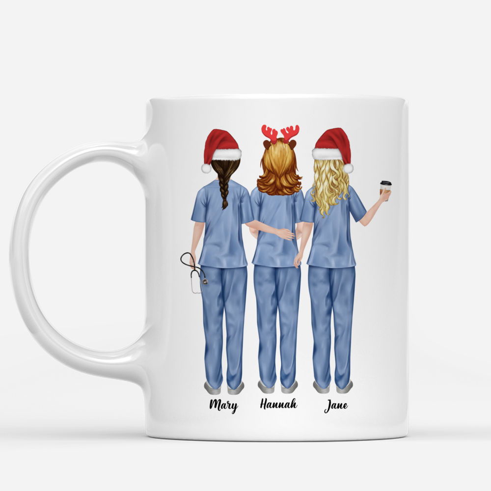 Personalized Mug - Up to 5 Nurses - Best friends forever, but never apart - Maybe in distance, but never at heart_1