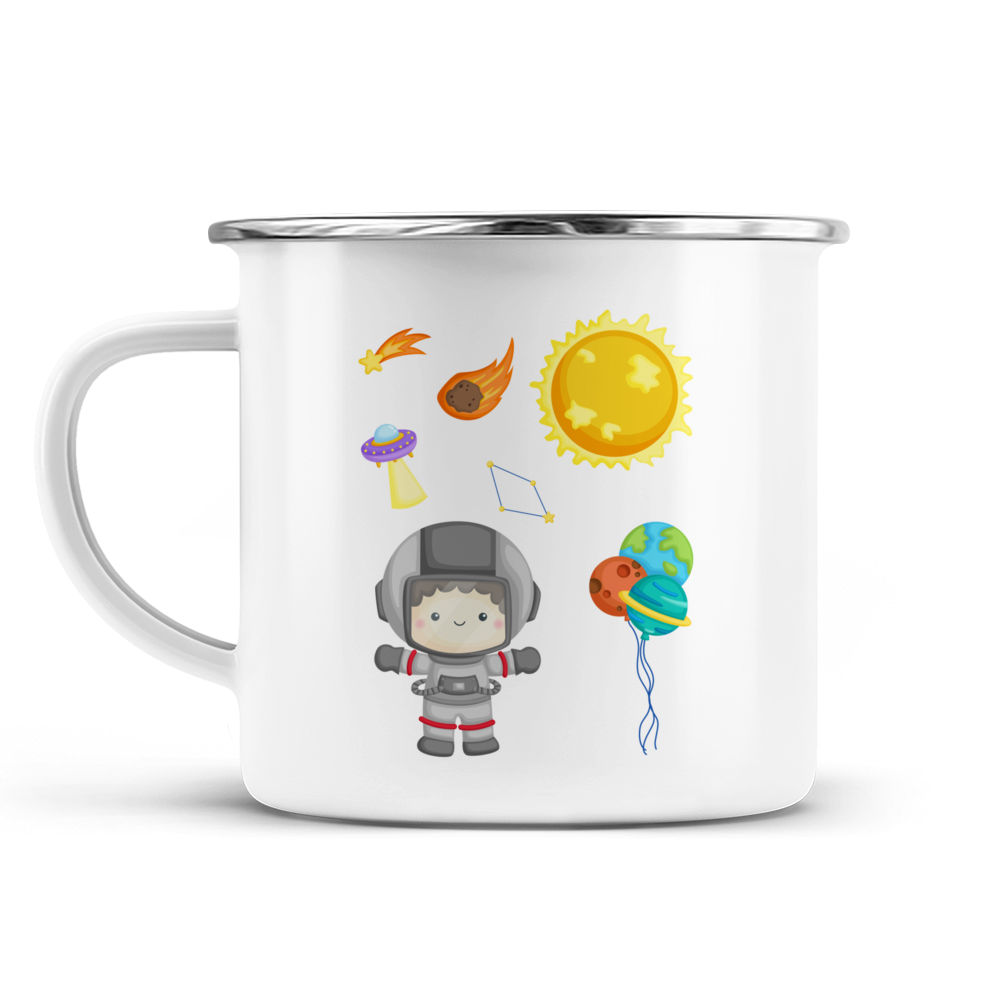 Personalized Outer Space Dinosaurs Mug Gift for Kids Kids Mugs Personalized  Gift Space Enamel Mug for Boys Girls Toddlers Custom Mug 