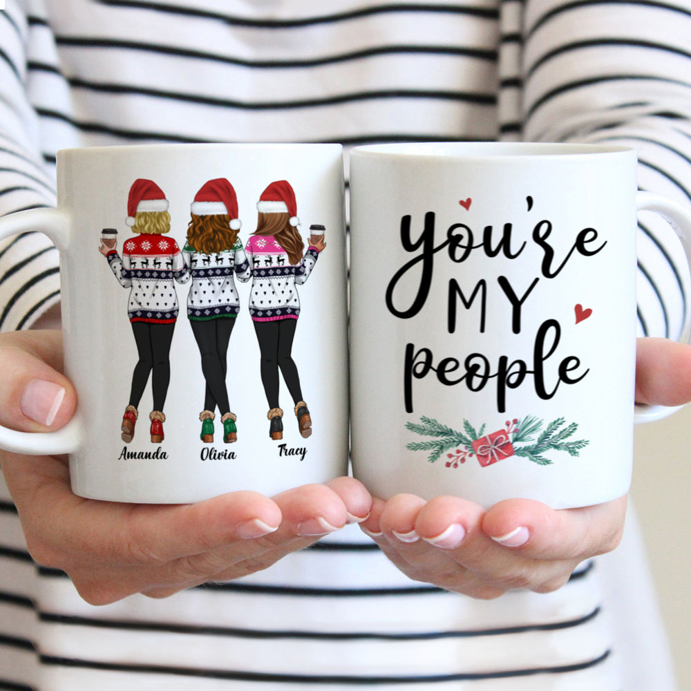 Personalized Sister Mug - Sweaters Leggings You're My People | Gossby