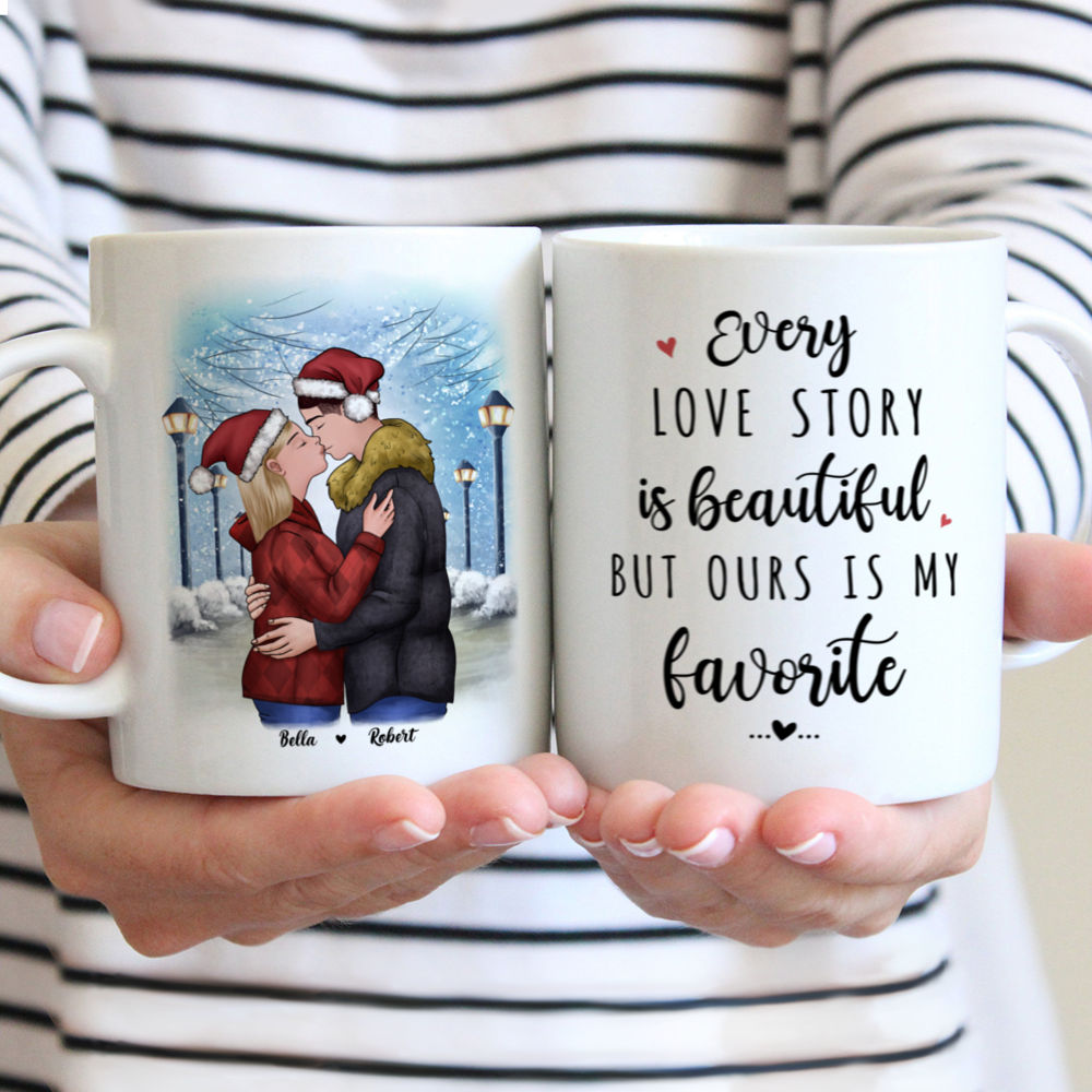 Personalized Mug - Christmas Couple - Every love story is beautiful but ours is my favorite - Valentine's Day Gifts, Couple Gifts, Couple Mug