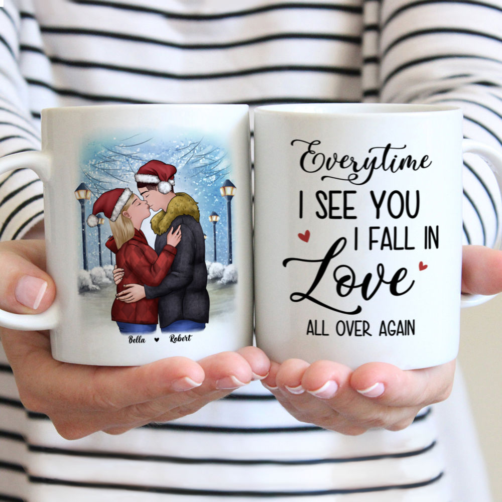 Christmas Couple - Everytime I see you I fall in love all over again - Valentine's Day Gifts, Couple Gifts, Couple Mug - Personalized Mug