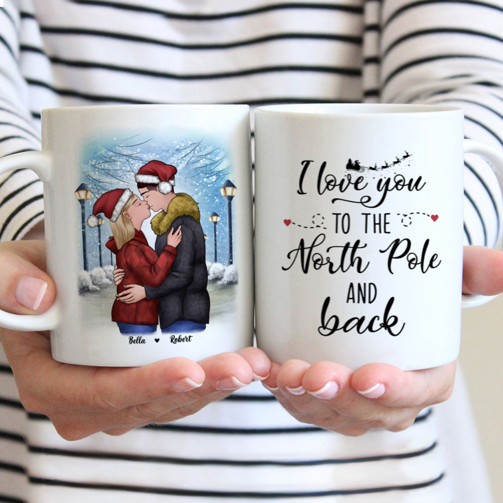 Christmas Couple - I love you to the North Pole and back - Valentine's Day Gifts, Couple Gifts, Couple Mug - Personalized Mug