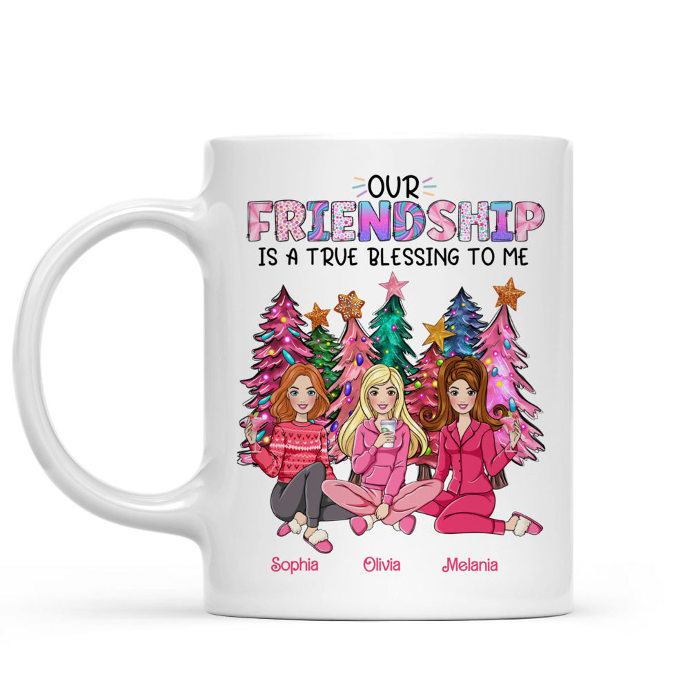 Personalized Mug - Sisters/Friends Mug - Our Friendship is a true blessing to me - Up to 6 Women_1