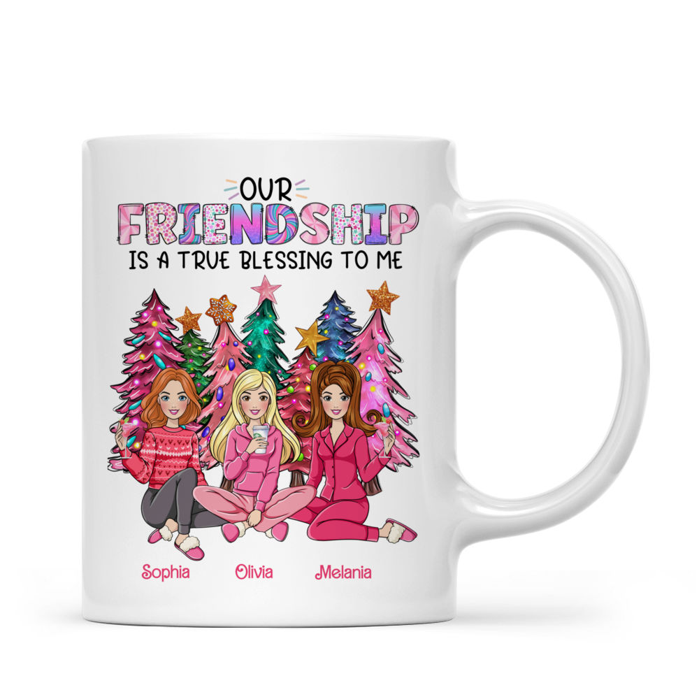 Personalized Mug - Sisters/Friends Mug - Our Friendship is a true blessing to me - Up to 6 Women_2