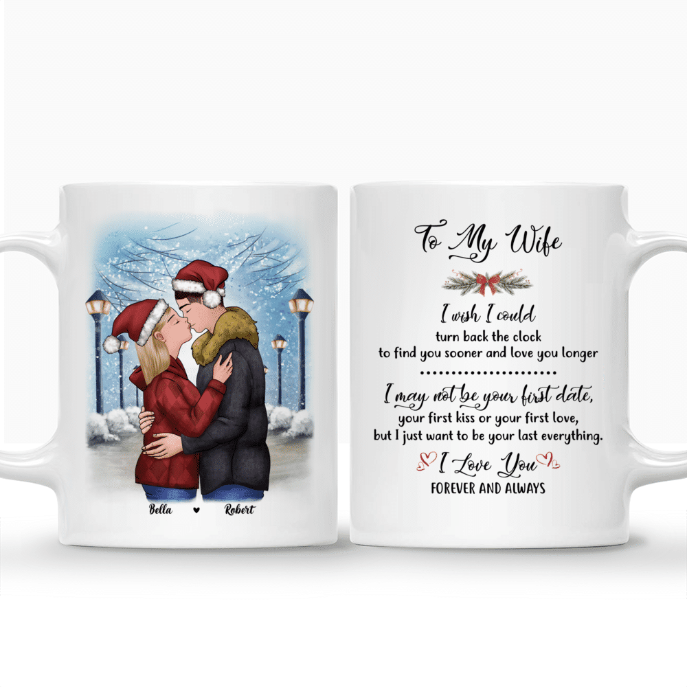 Christmas Couple - To my wife I wish I could turn back the clock - Valentine's Day Gifts For Wife, Couple Gifts, Couple Mug - Personalized Mug_3