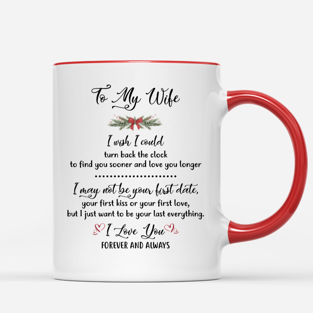 Christmas Couple - To my wife I wish I could turn back the clock - Valentine's Day Gifts For Wife, Couple Gifts, Couple Mug - Personalized Mug_2