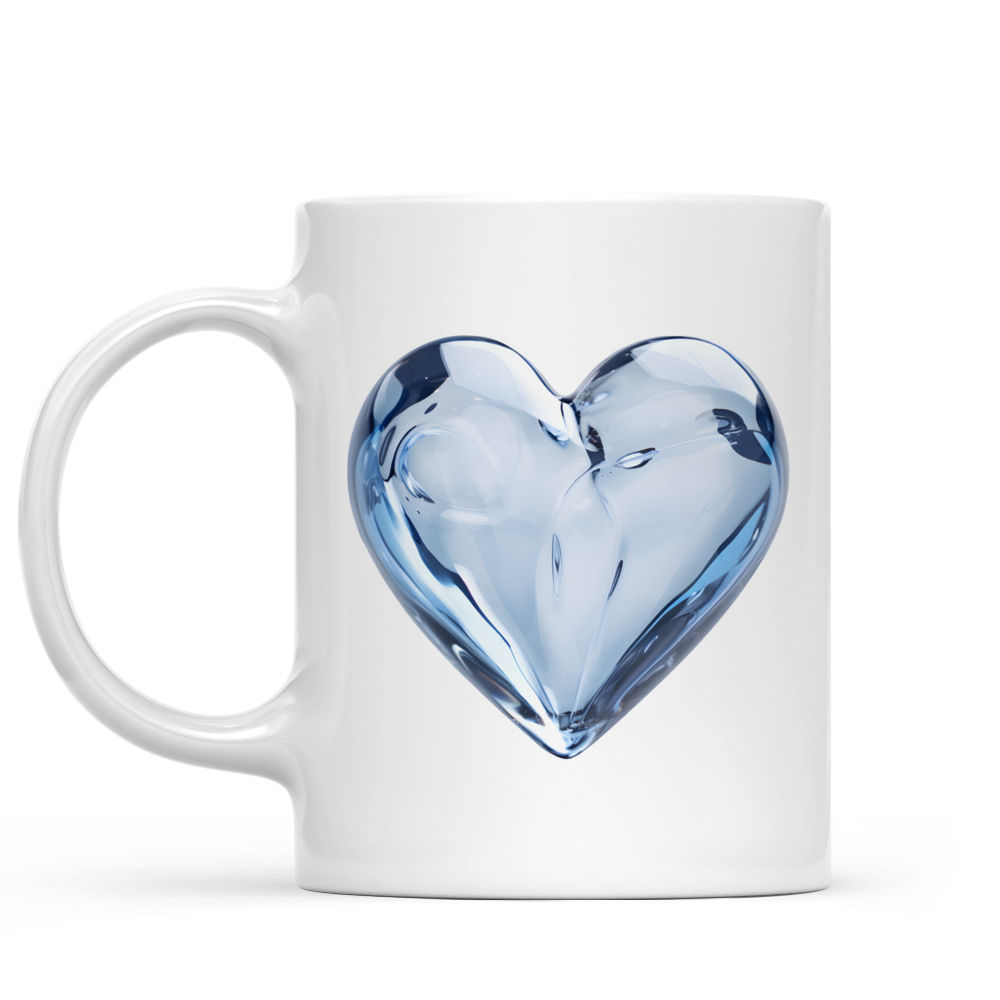 Gold Heart Glass Coffee Mugs, Glass Coffee Cups