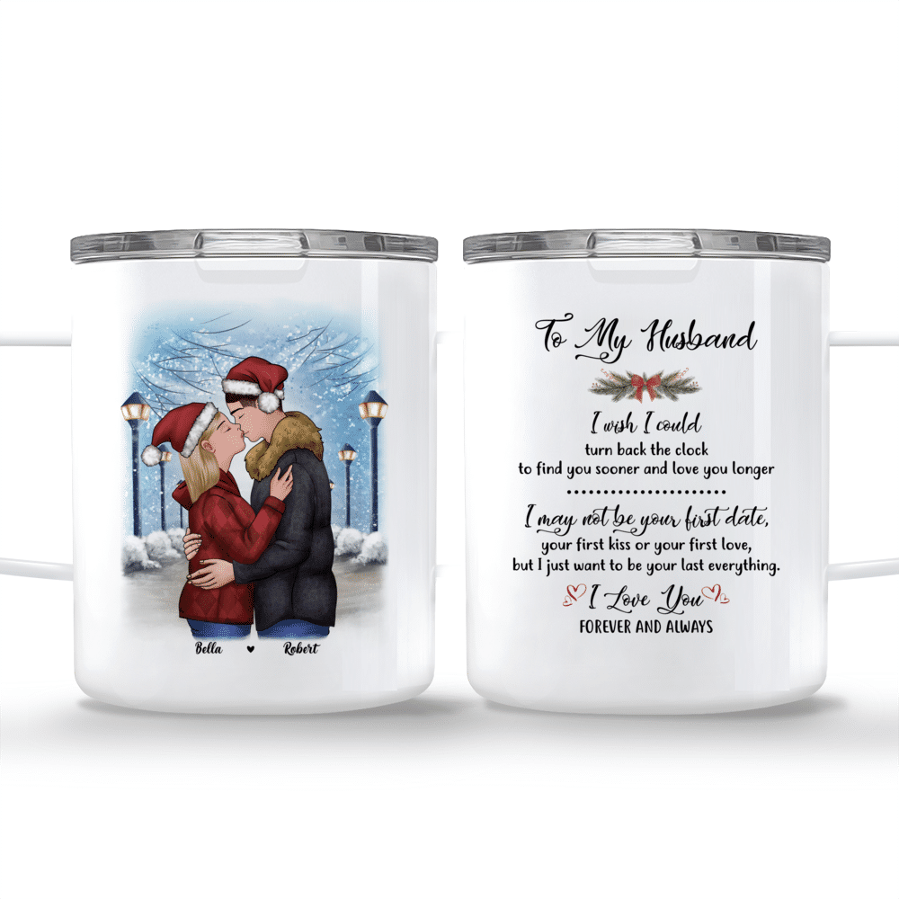 Personalized Mug - Christmas Couple - To my husband I wish I could turn back the clock_3