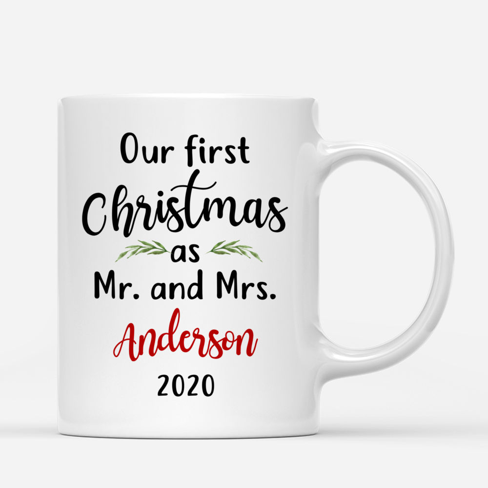 Christmas Couple - Our first Christmas as Mr and Mrs - Valentine's Day Gifts, Couple Gifts, His and Hers Mugs - Personalized Mug_2