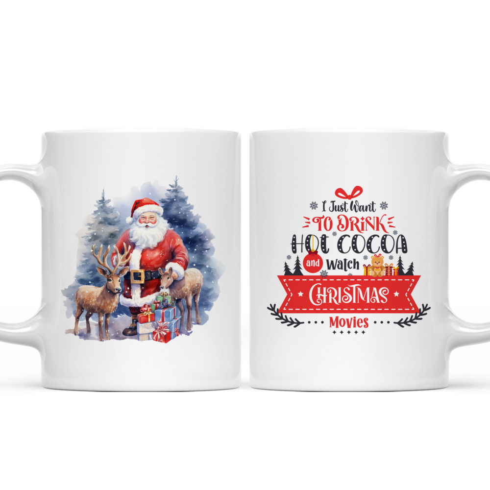 Santa and Friends Personalized Christmas Coffee Mug 11 oz.- White