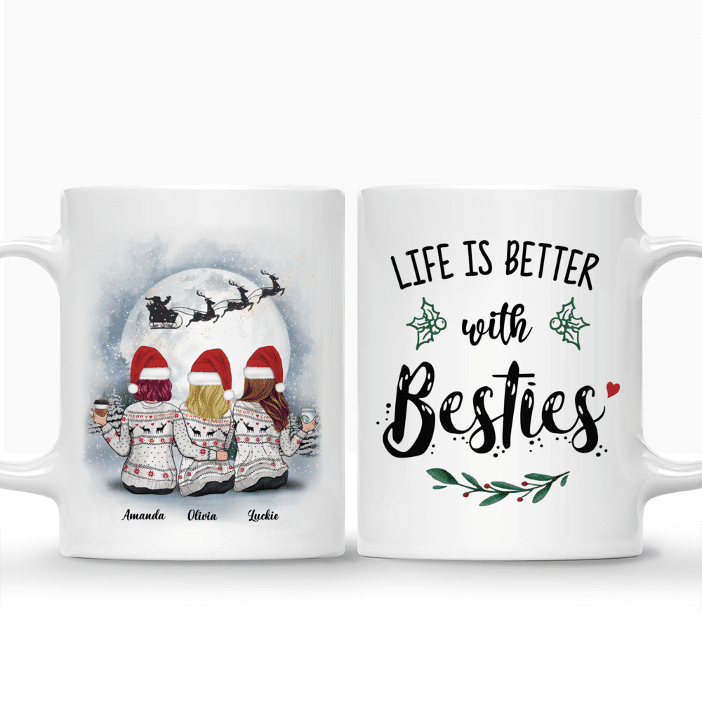 Personalized Mug - Christmas Moon - Life Is Better With Besties - Up to 5 Ladies_3