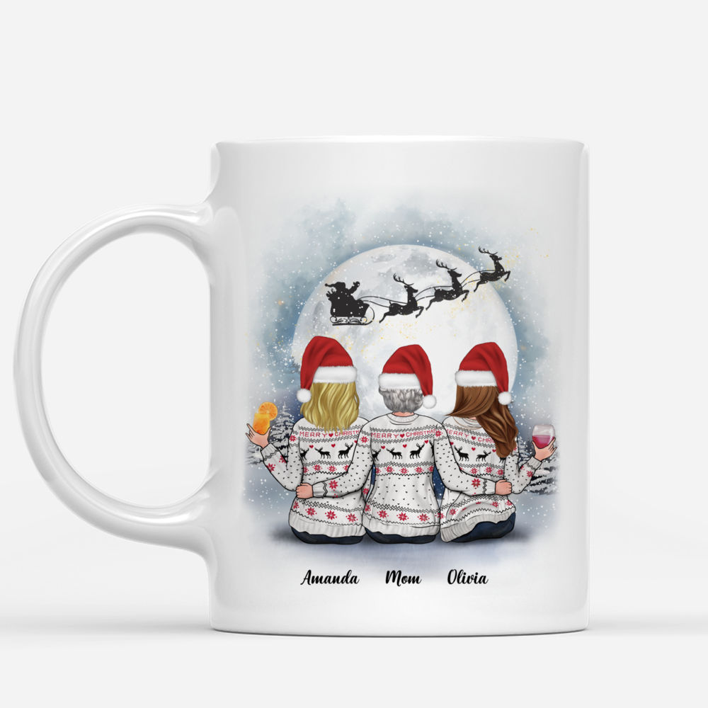 Christmas Moon - Mother & Daughters Forever Linked Together - Personalized Mug_1