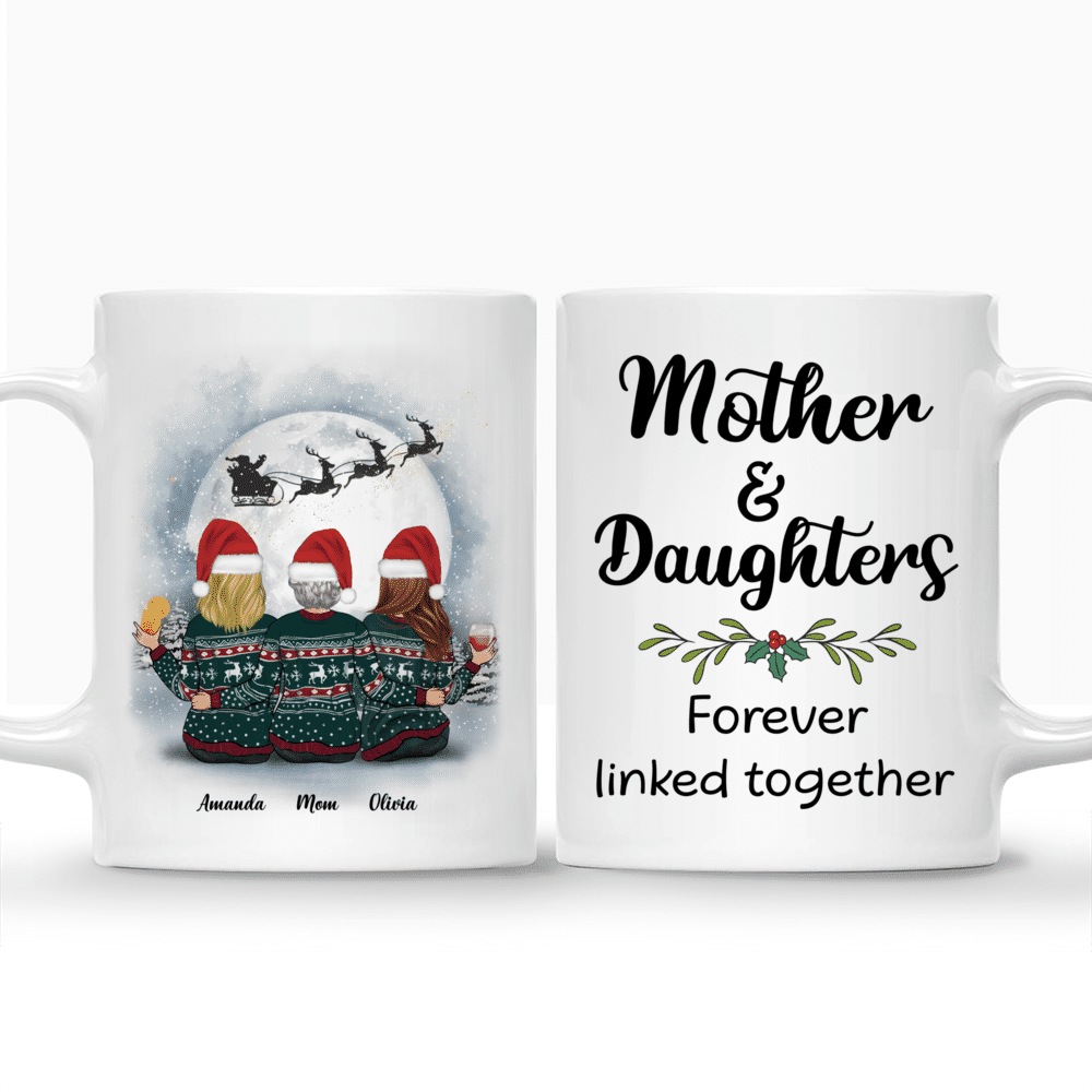 Personalized Mug - Christmas Moon - Mother & Daughters Forever Linked Together (2)_3