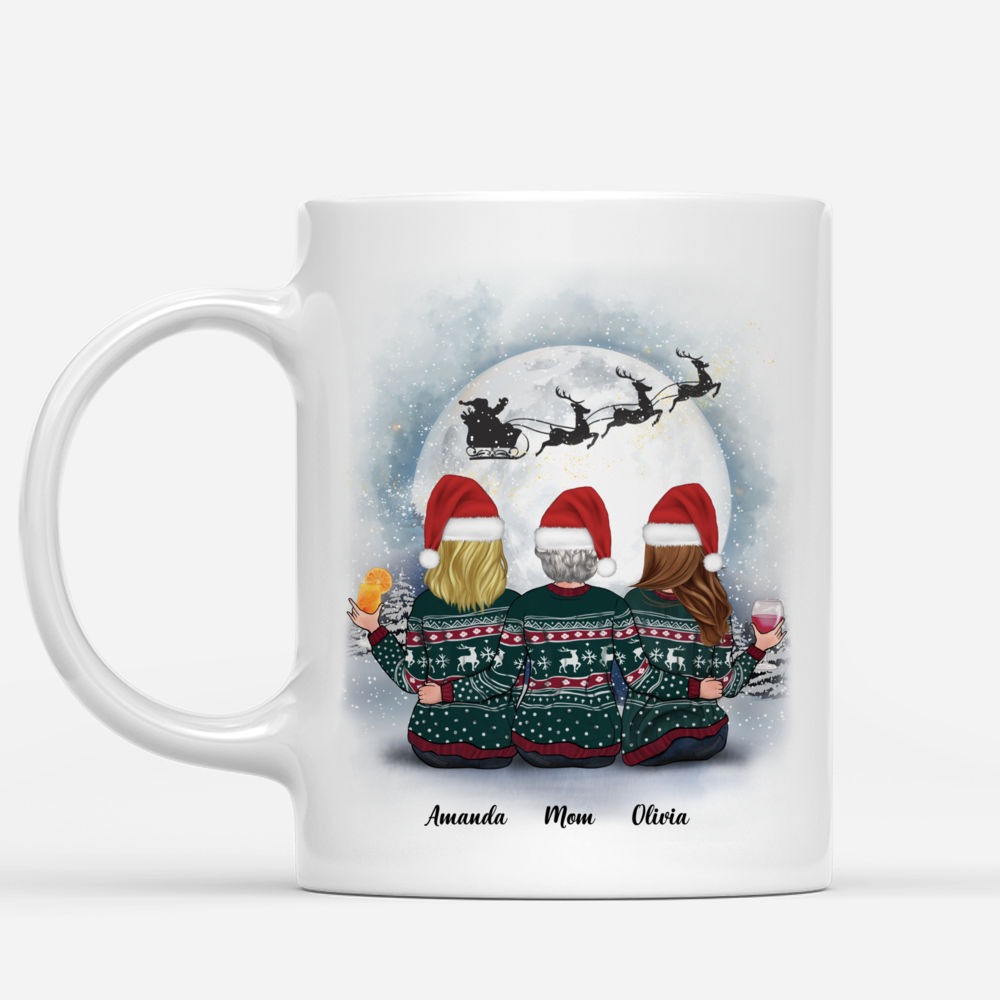 Christmas Moon - Mother & Daughters Forever Linked Together (2) - Personalized Mug_1
