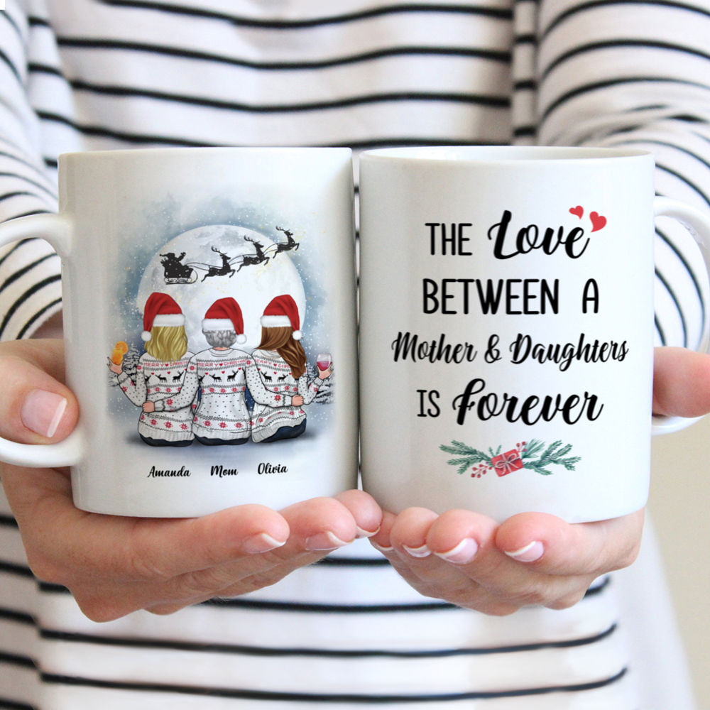 Personalized Mug - Christmas Moon - The Love Between A Mother And Daughters Is Forever