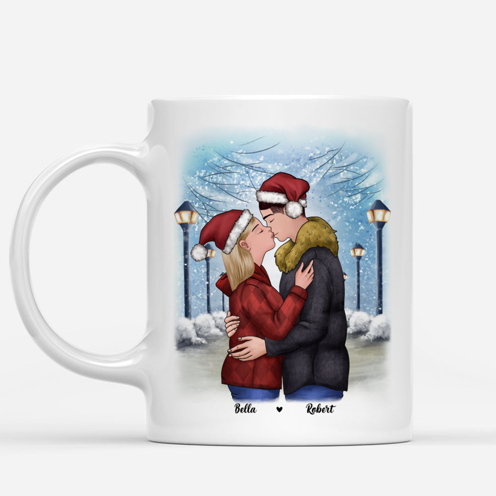 Personalized Mug - Christmas Couple - To my love God bless the broken road that led me straight to you - Couple Gifts, Gifts For Her, Him_1