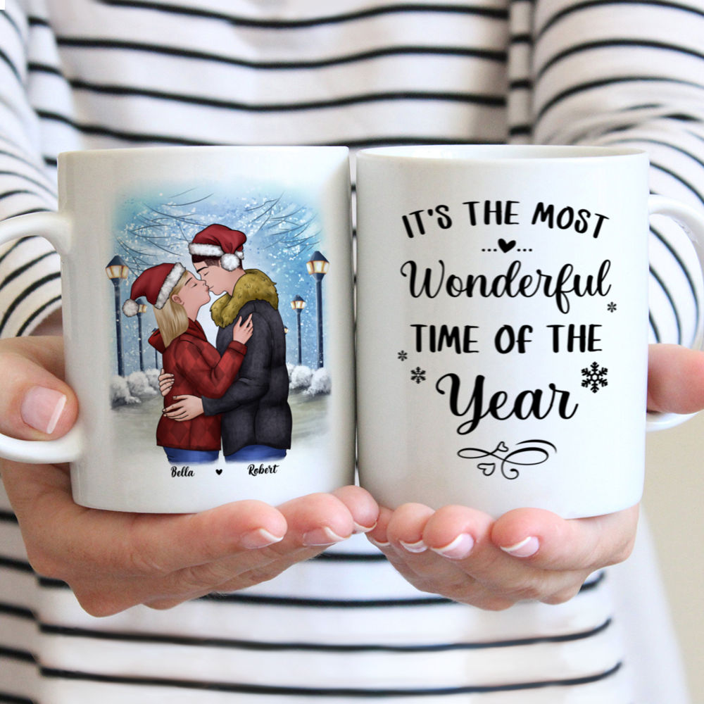Personalized Mug - Christmas Couple Mug - It's the most wonderful time of the year - Couple Gifts, Valentine's Day Gifts, Gifts For Her, Him