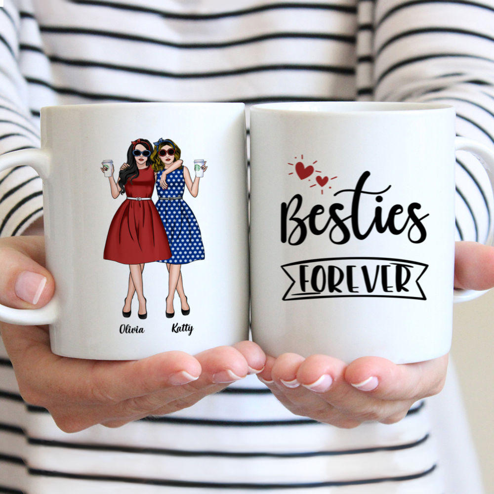 Vintage Best Friends - Besties forever - Personalized Mug