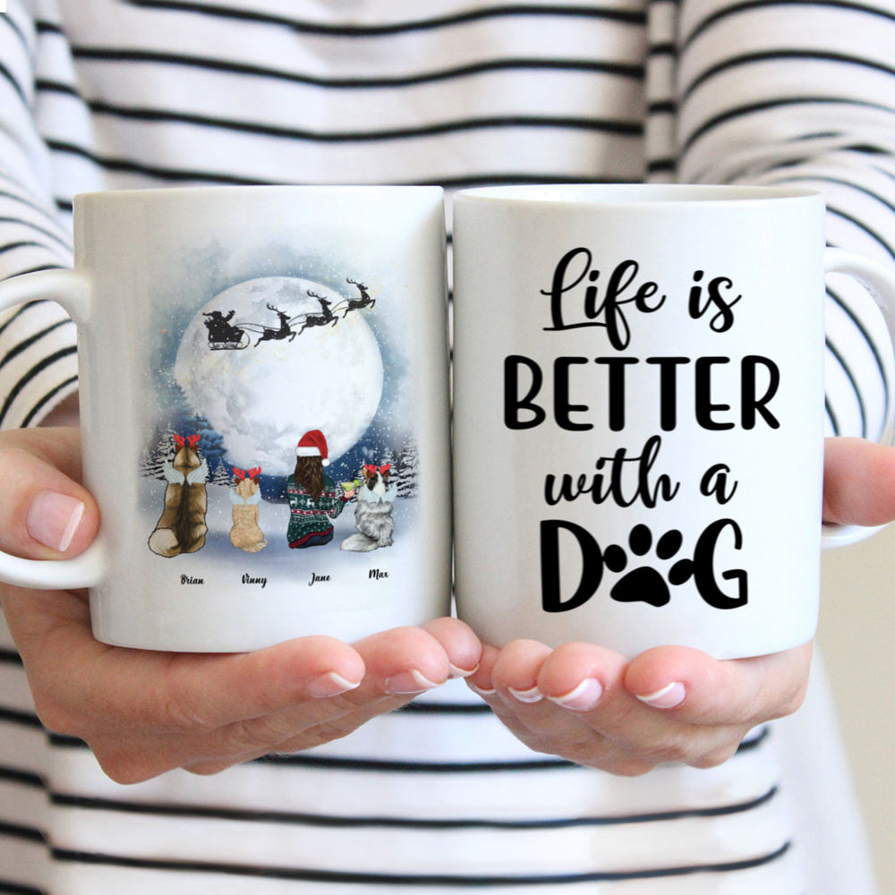 Personalized Christmas Mug - Life Is Better With A Dog Custom Mug