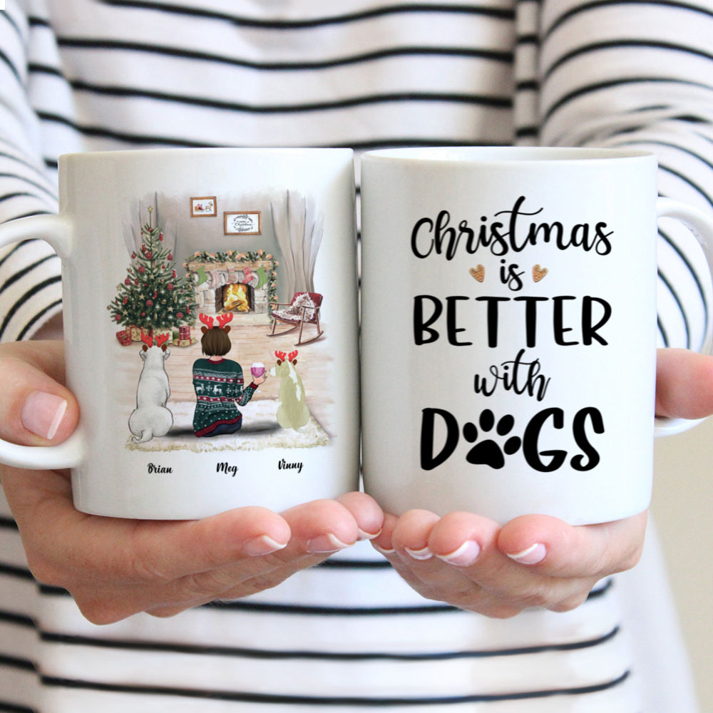Personalized Christmas Mug - Christmas Is Better With Dogs Custom Mug