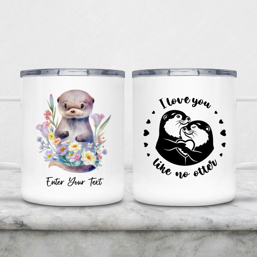 Let's Stay Warm Two-Otter Coffee Mug by Lillian IpKoon