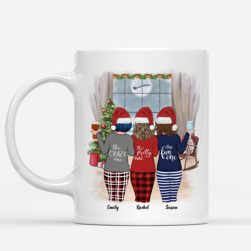 Personalized Mug - Xmas Pyjama - Up to 4 Ladies - Life Is Better With Sisters (2)_1