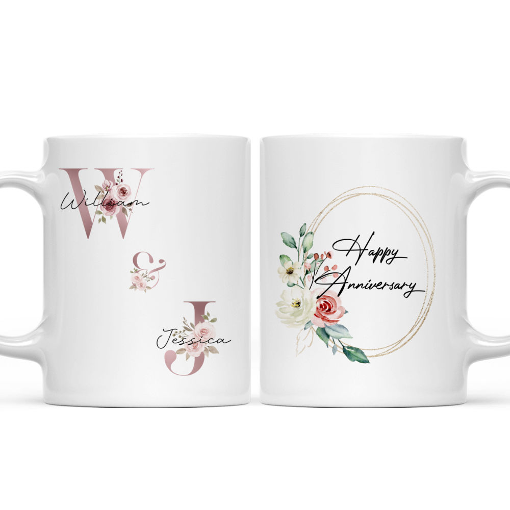 Couple Mug - Custom Text - Custom Name - Custom Mug - Happy Anniversary - Happy Wedding - Thank You - Lovely Gifts For Bestie, Family, Friend, Parents, Grandparents, Sister, Son, Daughter, Girlfriend-  Personalized Mug - 39738 39732_3