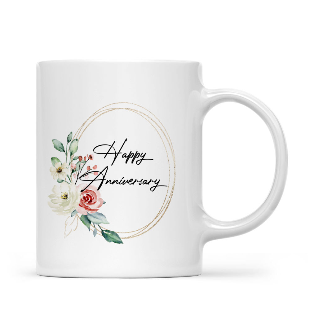 Couple Mug - Custom Text - Custom Name - Custom Mug - Happy Anniversary - Happy Wedding - Thank You - Lovely Gifts For Bestie, Family, Friend, Parents, Grandparents, Sister, Son, Daughter, Girlfriend-  Personalized Mug - 39738 39732_2