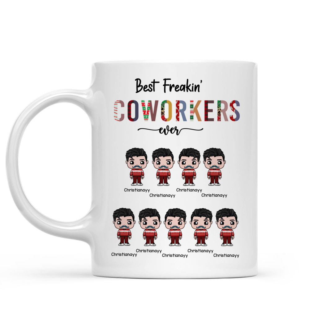 Work Bestie Figures - Best Freakin Coworkers Ever - Christmas Gifts For Coworkers, co workers gifts - Personalized Wine Glass_1