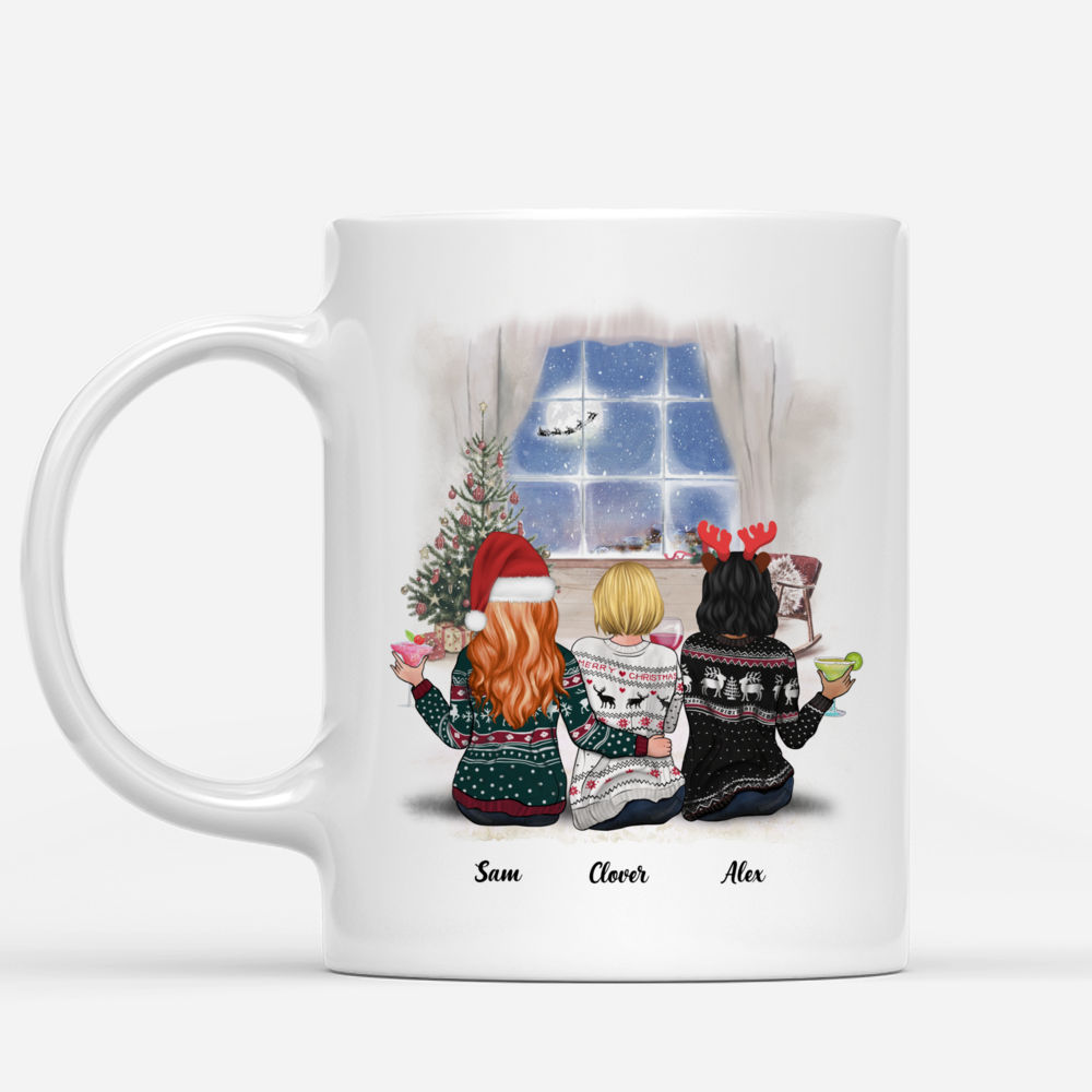 Personalized Mug - Xmas Mug - The Love Between Sisters Is Forever - Up to 5 Ladies_1