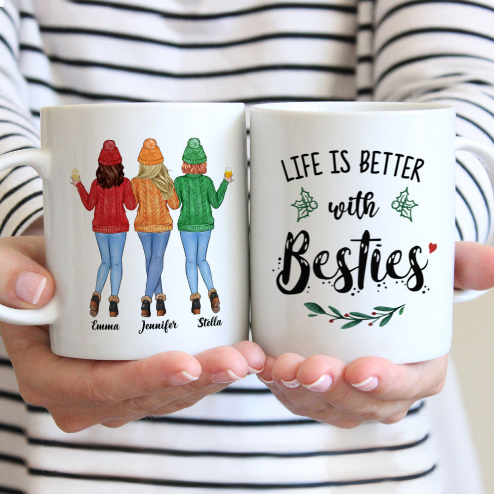 Personalized Christmas Mug - Life Is Better With Besties (Ver 2)