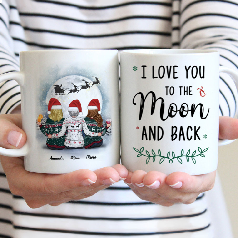 Christmas Moon - I Love You To The Moon And Back 2 - Personalized Mug